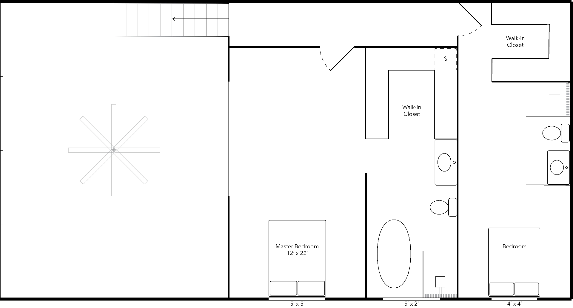 Loft 203 Upper level floor plan